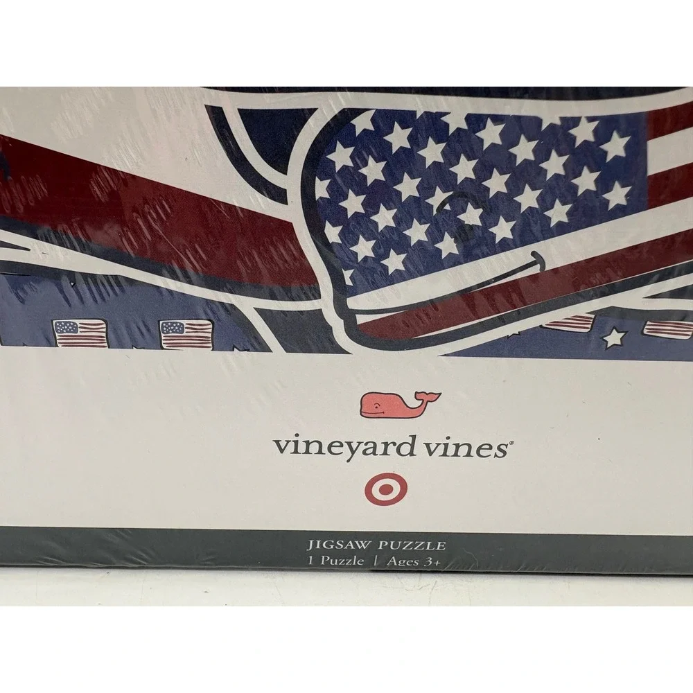 VINEYARD VINES 300 Piece Red White Blue USA Patriotic WHALE Jigsaw Puzzle New